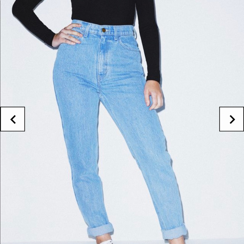 High Waist American Apparel Light Wash Jeans